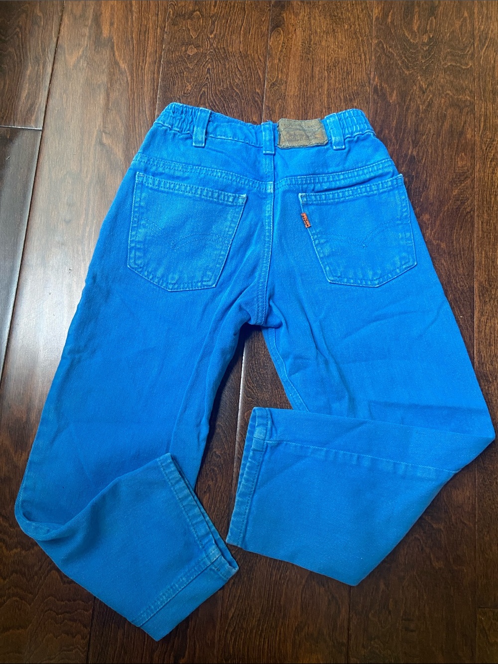 Vintage orange tab Little Levi’s bright blue jeans SZ 6 boys